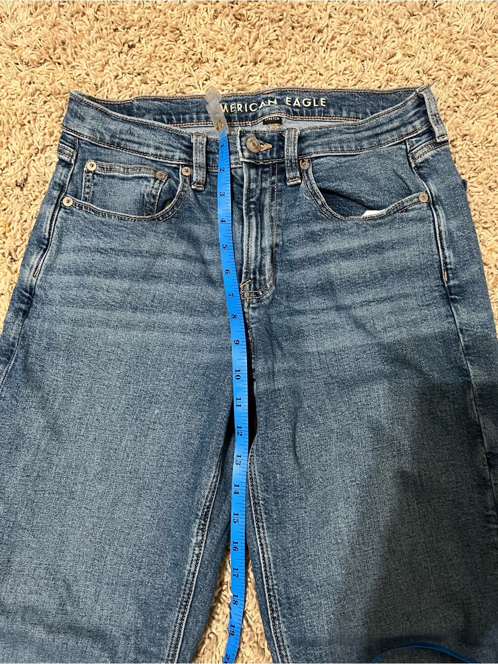 American Eagle 90s Straight Medium Wash Denim Jeans Size 6 *LONG* - Picture 8 of 8